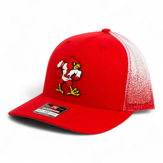 Louisville Cardinals Retro 3D Snapback Trucker Hat- Red Fade