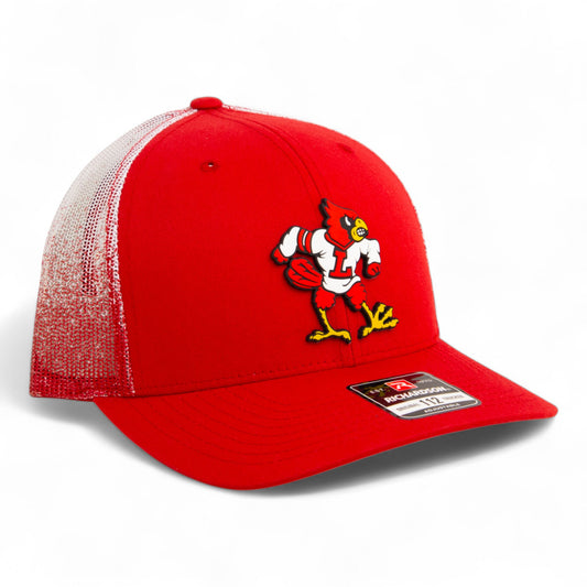 Louisville Cardinals Retro 3D Snapback Trucker Hat- Red Fade
