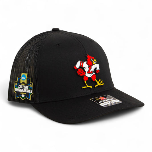 Louisville Cardinals Retro 2025 College World Series 3D Snapback Trucker Hat- Black