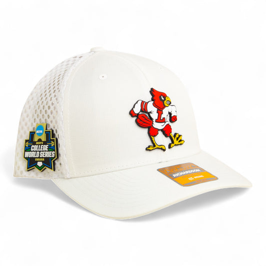 Louisville Cardinals Retro 2025 College World Series 3D Snapback Tilikum Trucker Hat- White