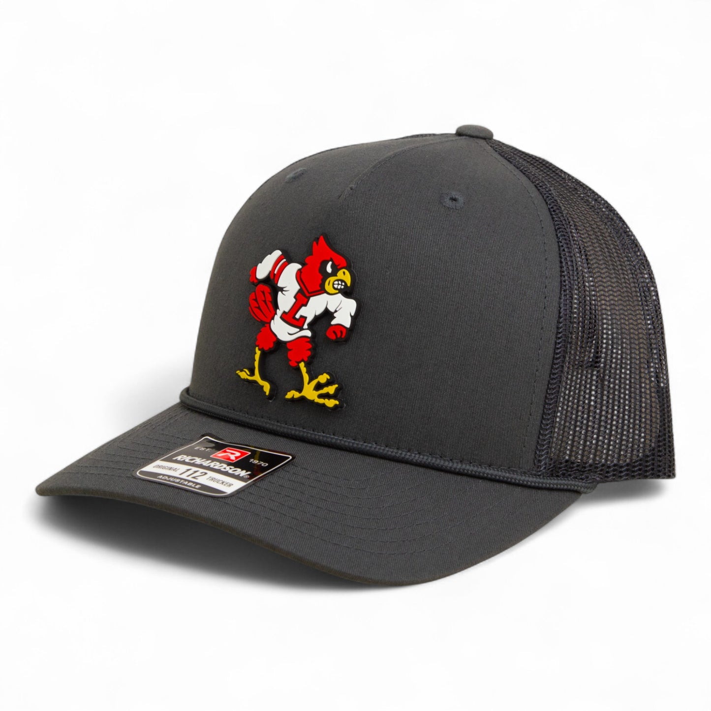 Louisville Cardinals Retro 3D Snapback Trucker Rope Hat- Charcoal