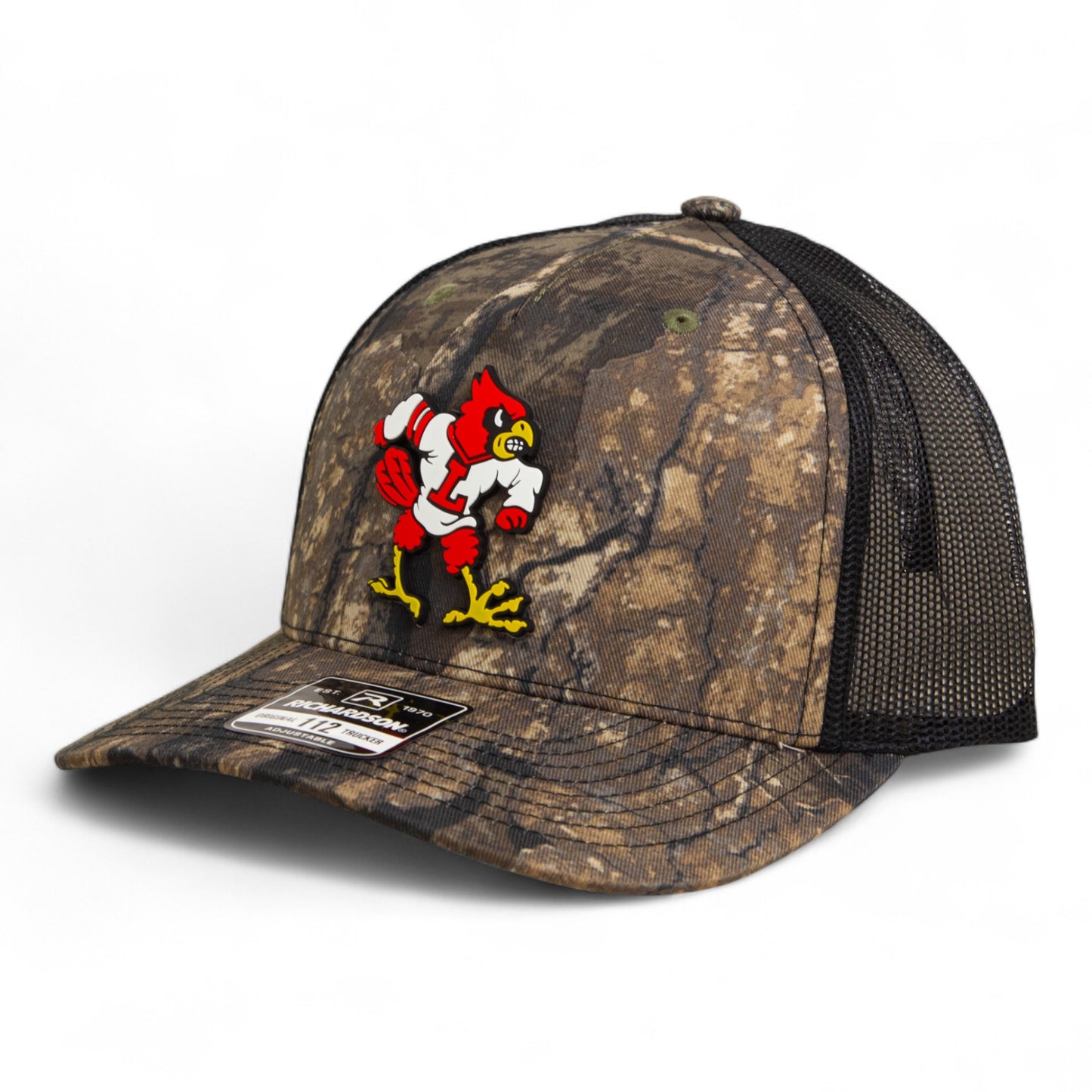 Louisville Cardinals Retro 3D Snapback Trucker Hat- Realtree Timber/ Black