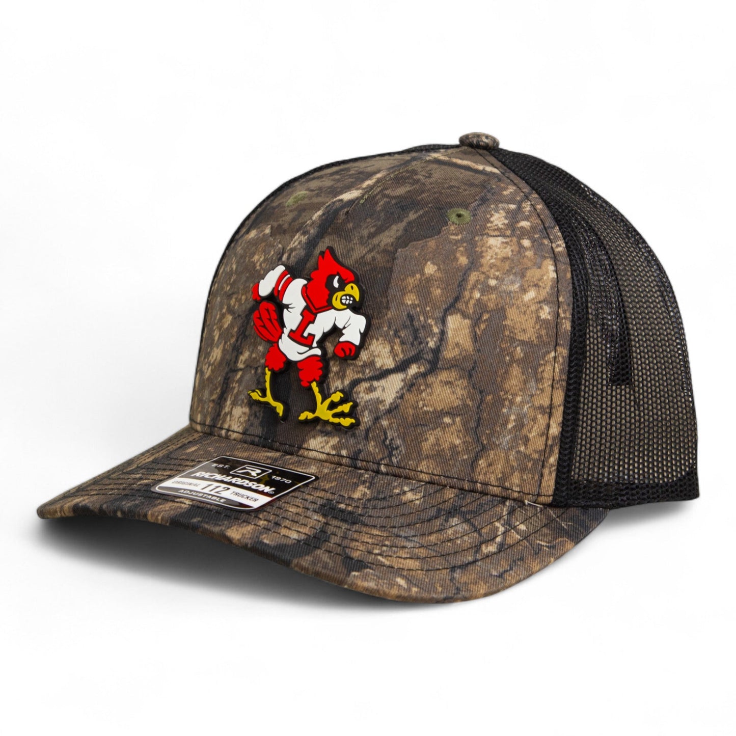Louisville Cardinals Retro 2025 College World Series 3D Snapback Trucker Hat- Realtree Timber/ Black