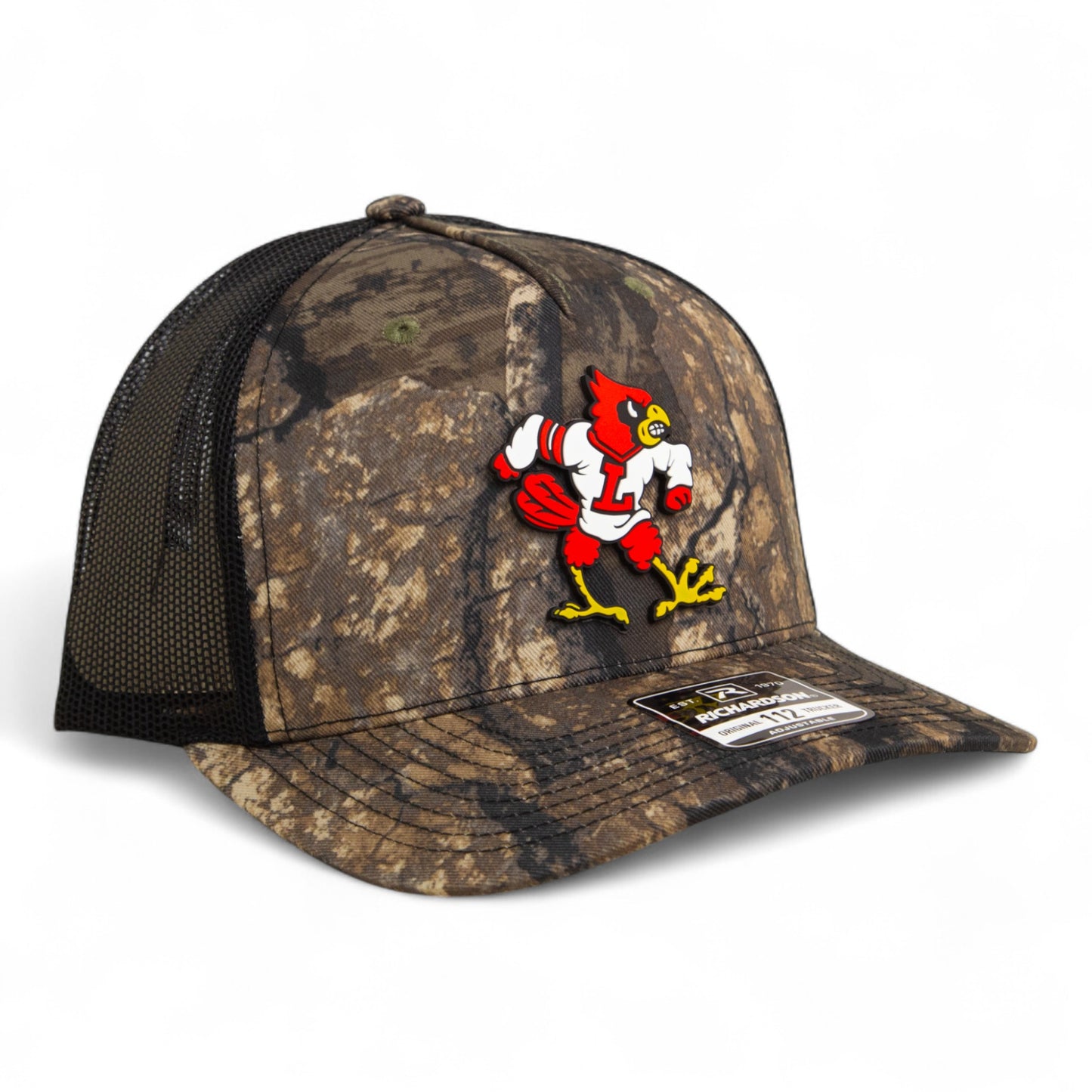 Louisville Cardinals Retro 3D Snapback Trucker Hat- Realtree Timber/ Black