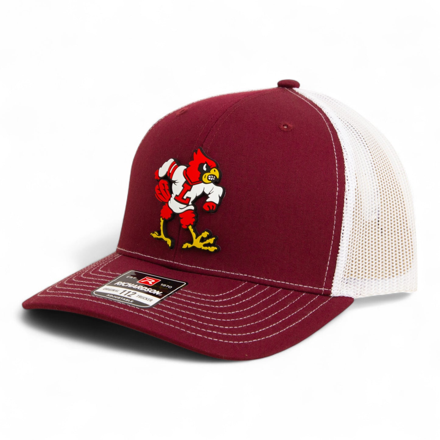 Louisville Cardinals Retro 3D Snapback Trucker Hat- Cardinal/ White