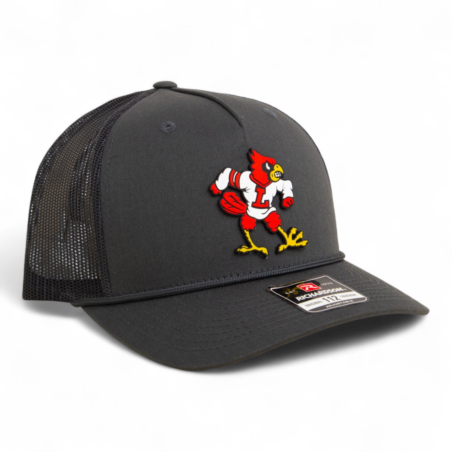 Louisville Cardinals Retro 3D Snapback Trucker Rope Hat- Charcoal