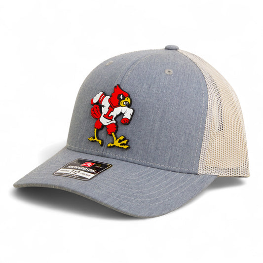 Louisville Cardinals Retro 3D Snapback Trucker Hat- Heather Grey/ Light Grey