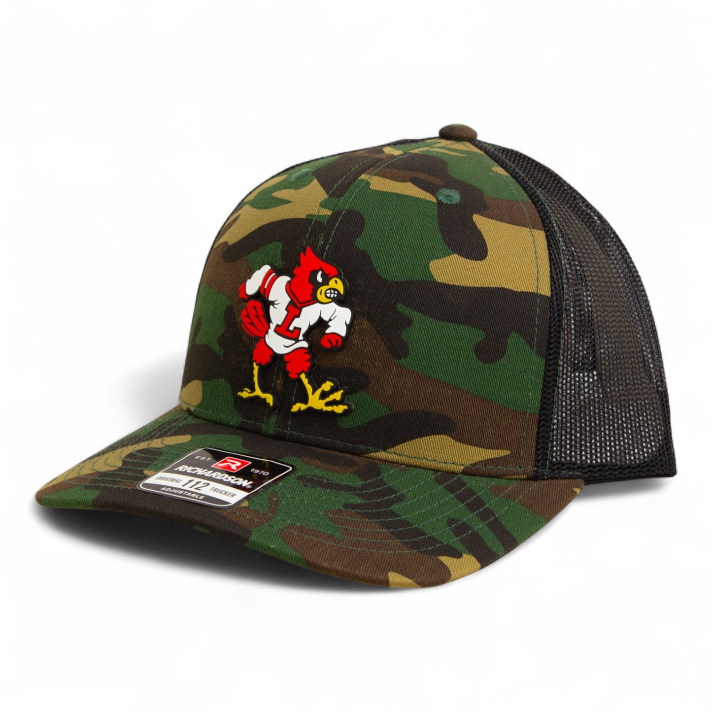 Louisville Cardinals Retro 3D Snapback Trucker Hat- Army Camo/ Black