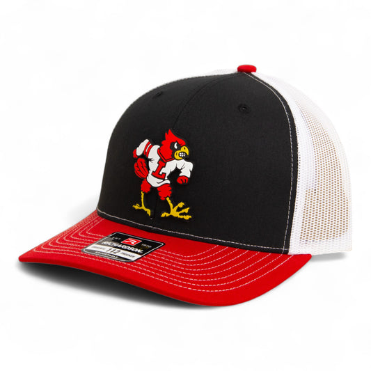 Louisville Cardinals Retro 3D Snapback Trucker Hat- Black/ White/ Red