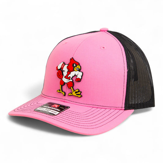 Louisville Cardinals Retro 3D Snapback Trucker Hat- Pink/ Black