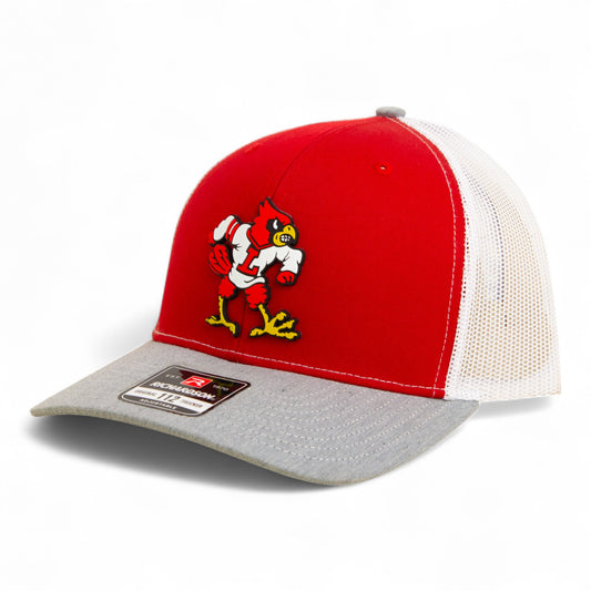 Louisville Cardinals Retro 3D Snapback Trucker Hat- Red/ White/ Heather Grey