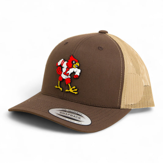 Louisville Cardinals Retro 3D YP Snapback Trucker Hat- Brown/ Tan