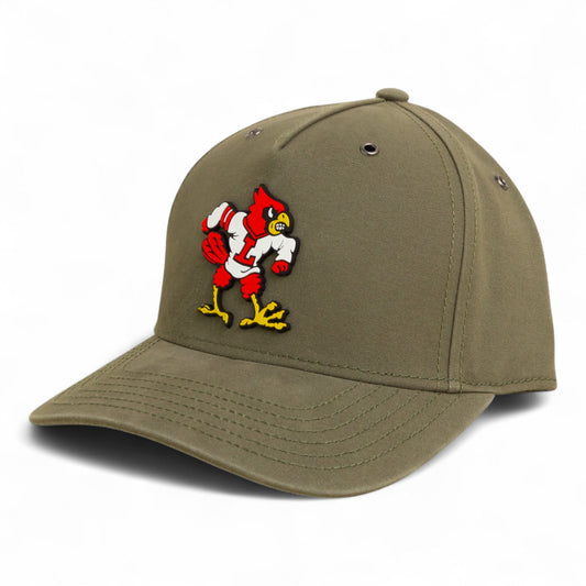 Louisville Cardinals Retro 2025 College World Series 3D Snapback Canvas Hat- Olive
