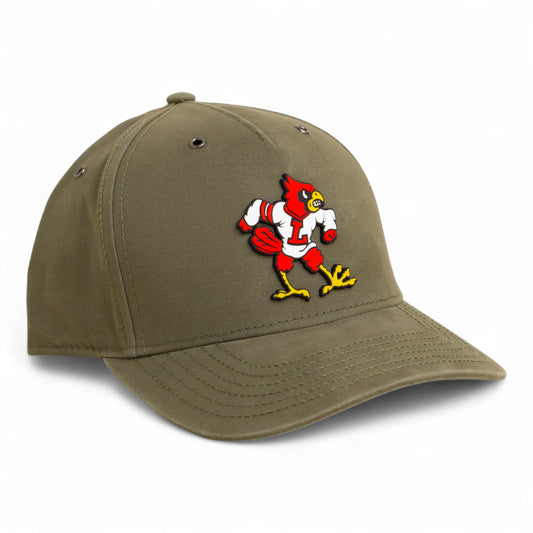 Louisville Cardinals Retro 3D Snapback Canvas Hat- Olive