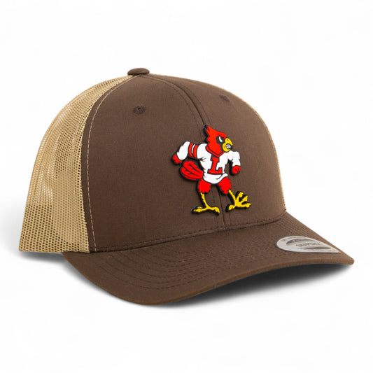 Louisville Cardinals Retro 3D YP Snapback Trucker Hat- Brown/ Tan