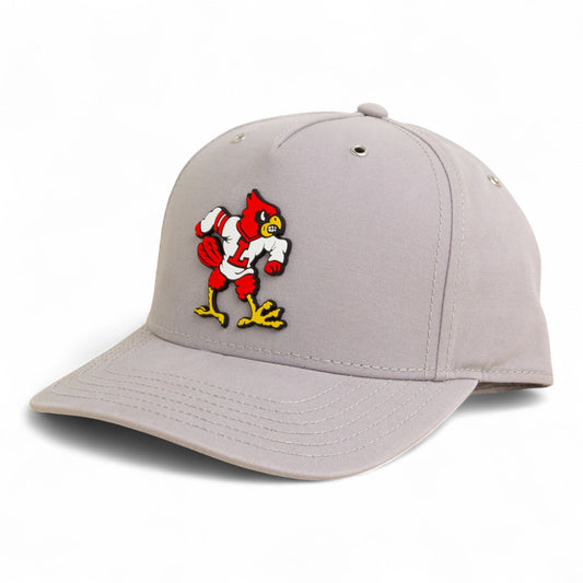 Louisville Cardinals Retro 2025 College World Series 3D Snapback Canvas Hat- Grey