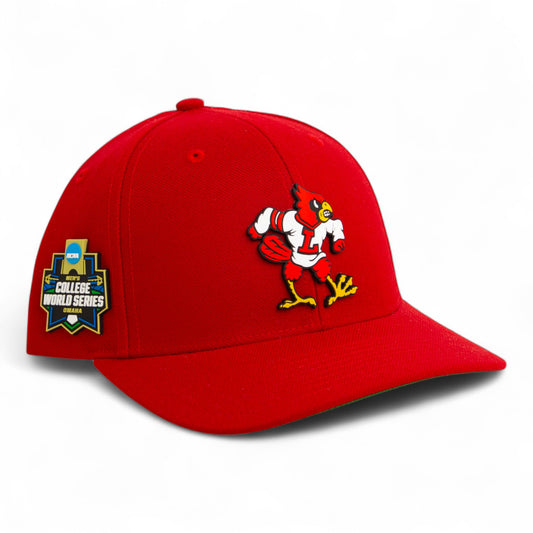 Louisville Cardinals Retro 2025 College World Series 3D Snapback Surge Trucker Hat- Red