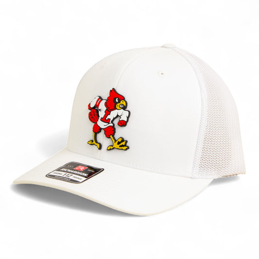 Louisville Cardinals Retro 3D Snapback Trucker Hat- White