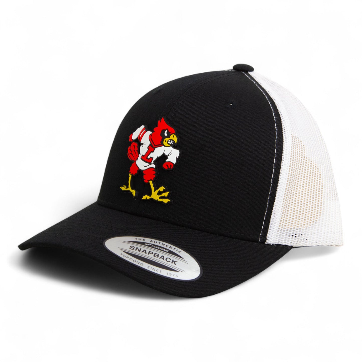 Louisville Cardinals Retro 3D YP Snapback Trucker Hat- Black/ White