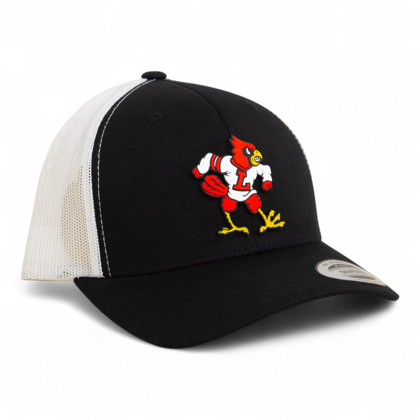 Louisville Cardinals Retro 3D YP Snapback Trucker Hat- Black/ White