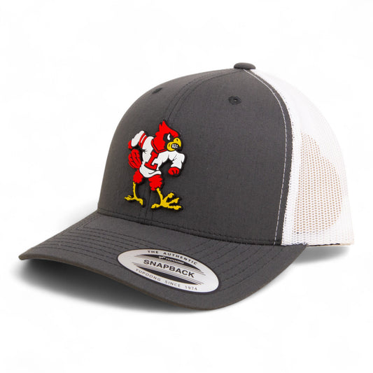 Louisville Cardinals Retro 3D YP Snapback Trucker Hat- Charcoal/ White