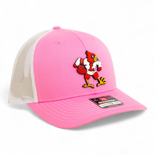 Louisville Cardinals Retro 3D Snapback Trucker Hat- Pink/ White