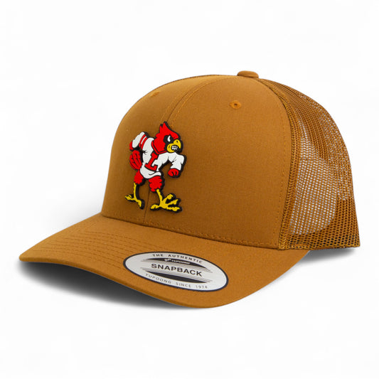 Louisville Cardinals Retro 3D YP Snapback Trucker Hat- Caramel