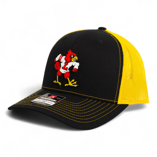 Louisville Cardinals Retro 3D Snapback Trucker Hat- Black/ Yellow
