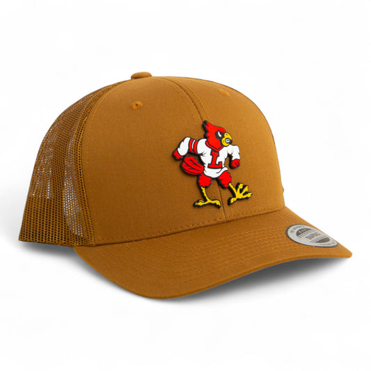 Louisville Cardinals Retro 3D YP Snapback Trucker Hat- Caramel