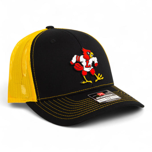 Louisville Cardinals Retro 3D Snapback Trucker Hat- Black/ Yellow