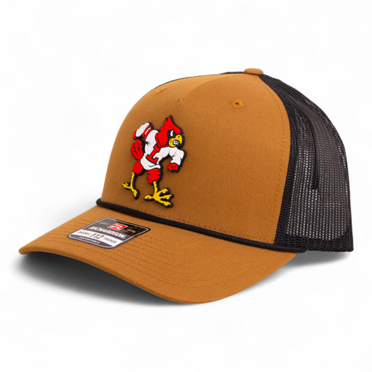 Louisville Cardinals Retro 3D Snapback Trucker Rope Hat- Caramel/ Black
