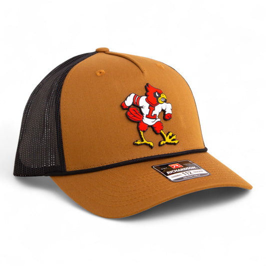 Louisville Cardinals Retro 3D Snapback Trucker Rope Hat- Caramel/ Black