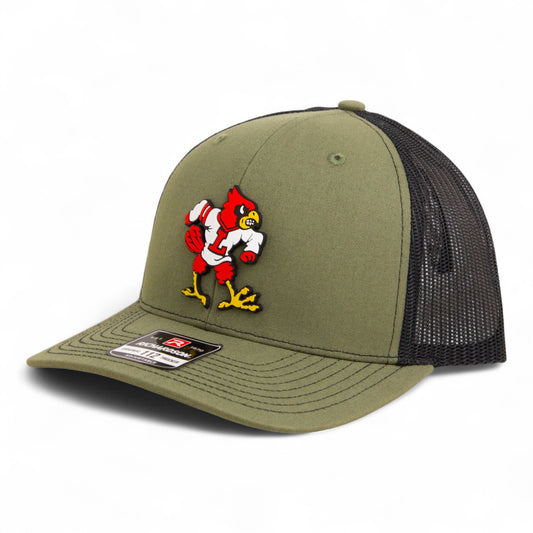 Louisville Cardinals Retro 3D Snapback Trucker Hat- Loden/ Black