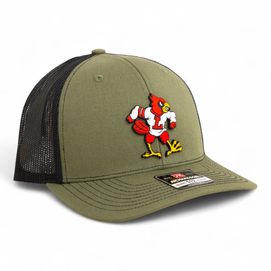 Louisville Cardinals Retro 3D Snapback Trucker Hat- Loden/ Black