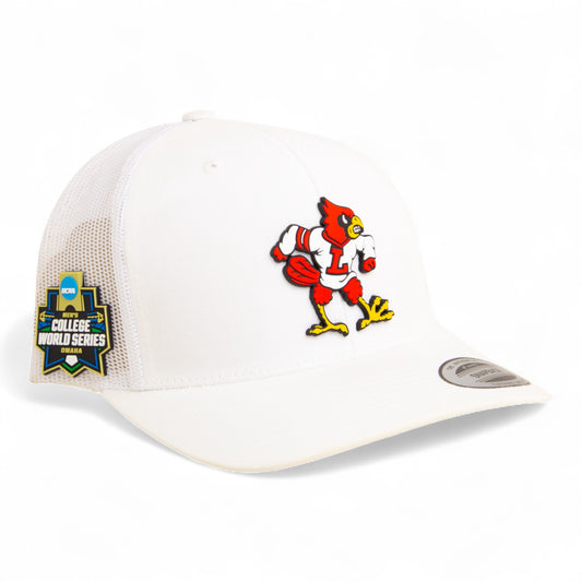 Louisville Cardinals Retro 2025 College World Series 3D YP Snapback Trucker Hat- White