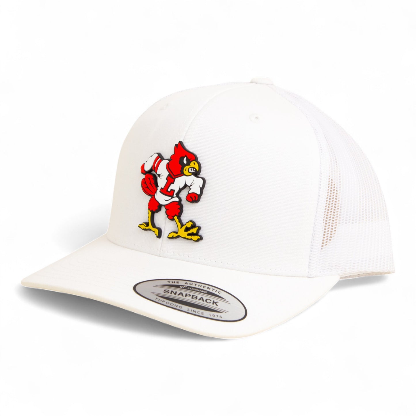 Louisville Cardinals Retro 3D YP Snapback Trucker Hat- White