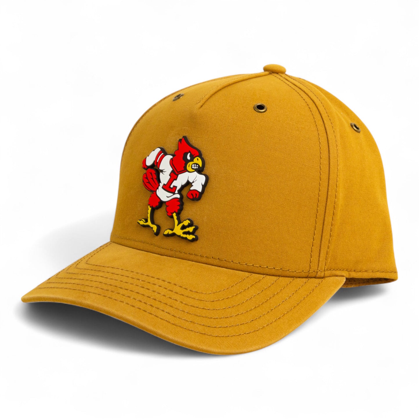 Louisville Cardinals Retro 3D Snapback Canvas Hat- Wheat