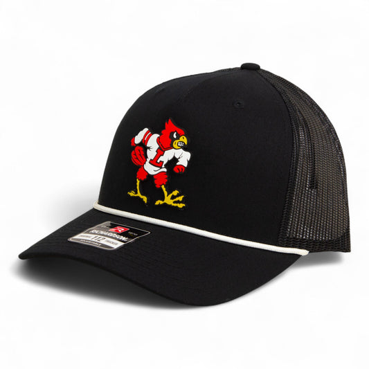 Louisville Cardinals Retro 2025 College World Series 3D Snapback Trucker Rope Hat- Black/ White
