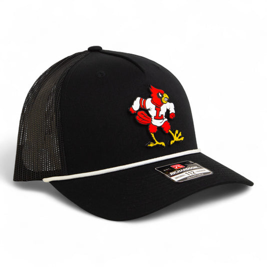 Louisville Cardinals Retro 3D Snapback Trucker Rope Hat- Black/ White