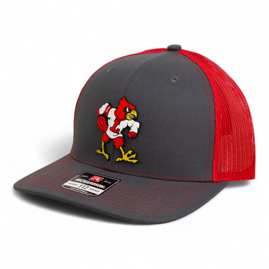 Louisville Cardinals Retro 3D Snapback Trucker Hat- Charcoal/ Red