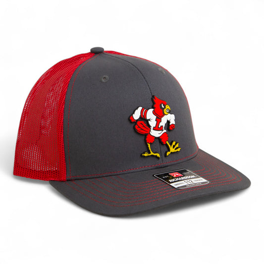 Louisville Cardinals Retro 3D Snapback Trucker Hat- Charcoal/ Red