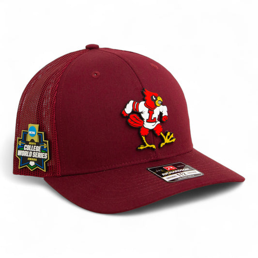 Louisville Cardinals Retro 2025 College World Series 3D Snapback Trucker Hat- Cardinal