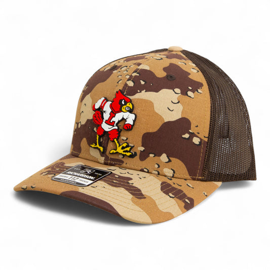 Louisville Cardinals Retro 3D Snapback Trucker Hat- Desert Camo/ Brown