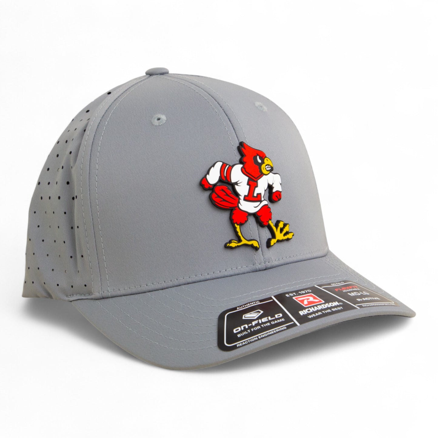 Louisville Cardinals Retro 3D Laser Perf R-Flex Cap- Grey