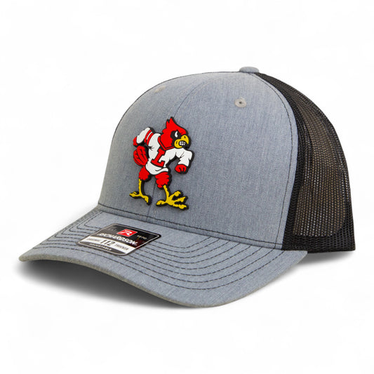 Louisville Cardinals Retro 3D Snapback Trucker Hat- Heather Grey/ Black