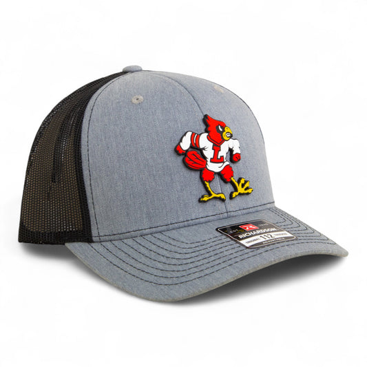 Louisville Cardinals Retro 3D Snapback Trucker Hat- Heather Grey/ Black
