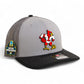 Louisville Cardinals Retro 2025 College World Series 3D Snapback Trucker Hat- Grey/ Charcoal/ Black
