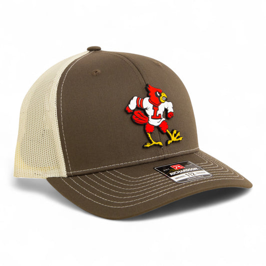 Louisville Cardinals Retro 3D Snapback Trucker Hat- Chocolate Chip/ Birch