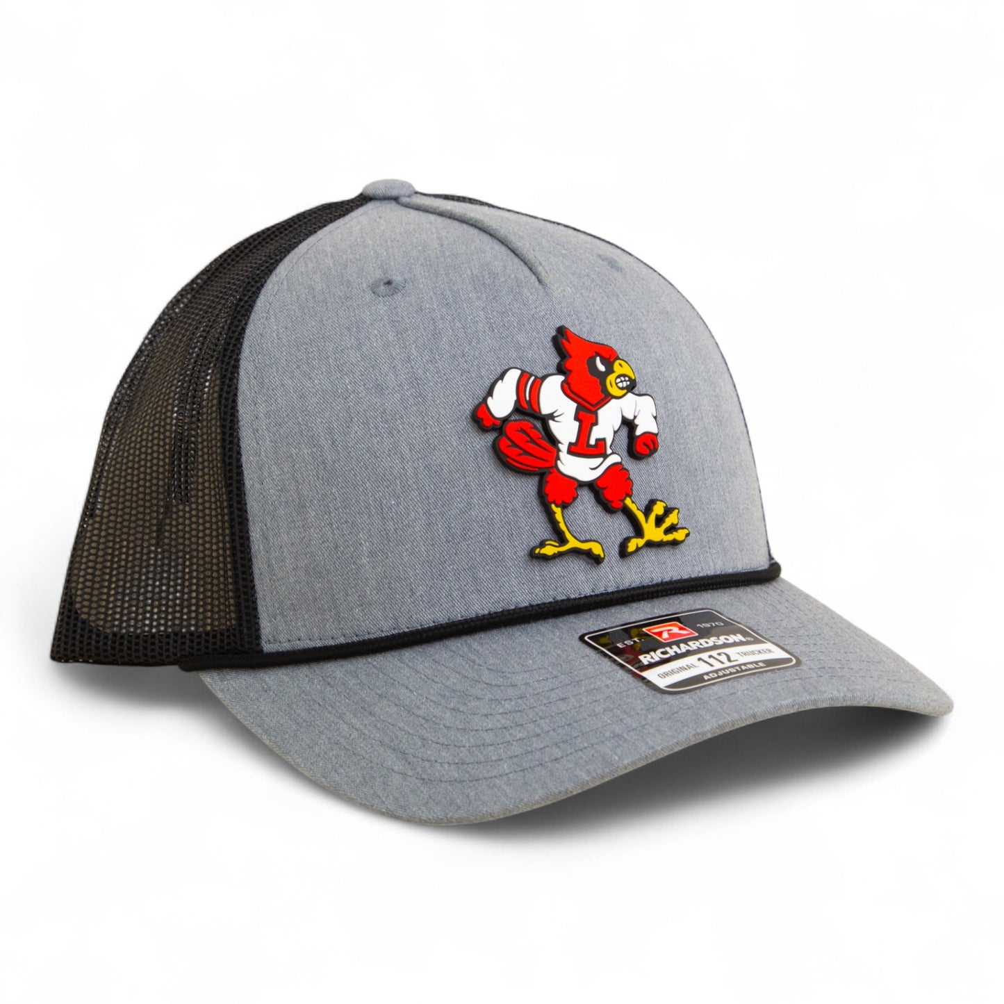 Louisville Cardinals Retro 3D Snapback Trucker Rope Hat- Heather Grey/ Black