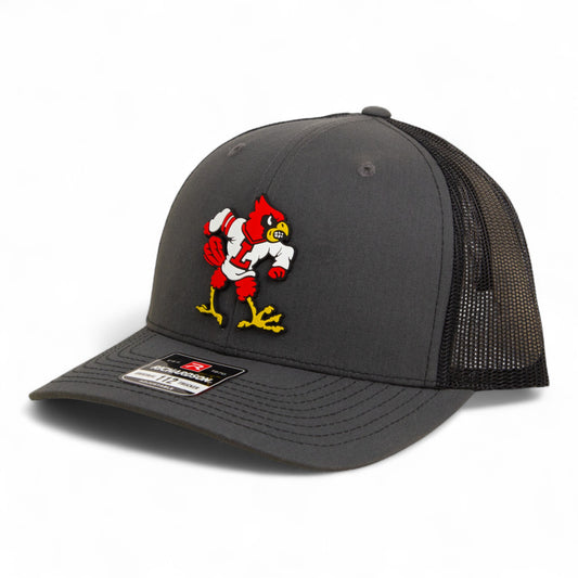 Louisville Cardinals Retro 3D Snapback Trucker Hat- Charcoal/ Black